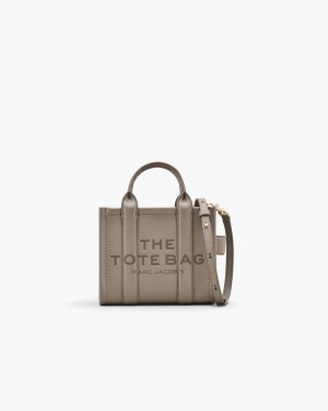 The Tote Bag Marc Jacobs The Leather Crossbody Tote Bag γυναικεια Cement | 415029EKG