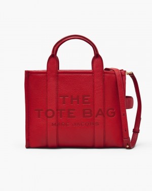 The Tote Bag Marc Jacobs The Leather Medium Tote Bag γυναικεια κοκκινα | 567421PBX