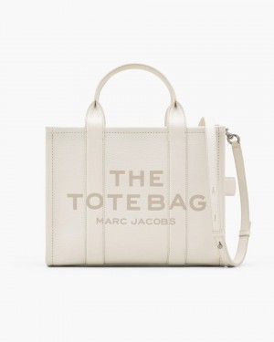 The Tote Bag Marc Jacobs The Leather Medium Tote Bag γυναικεια ασημι | 675231OBL