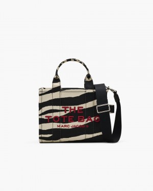 The Tote Bag Marc Jacobs The Zebra Canvas Small Tote Bag γυναικεια μαυρα ασπρα | 674321DMO