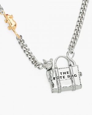 Κολιε Marc Jacobs Cats Out Of The Bag Necklace γυναικεια ασημι | 325406ODY