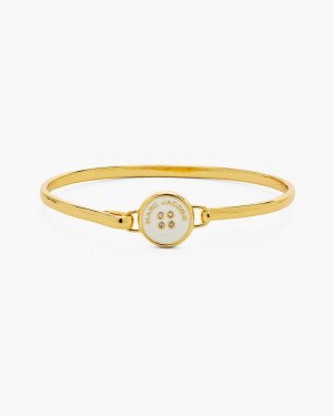 Βραχιολια Marc Jacobs The Button Hinge Bracelet γυναικεια χρυσο χρωμα κρέμα | 423590UPM