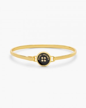 Βραχιολια Marc Jacobs The Button Hinge Bracelet γυναικεια χρυσο χρωμα μαυρα | 923506BIO