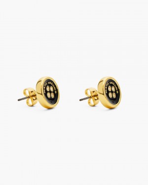 Σκουλαρικια Marc Jacobs The Button Stud Earrings γυναικεια χρυσο χρωμα μαυρα | 859361FJM