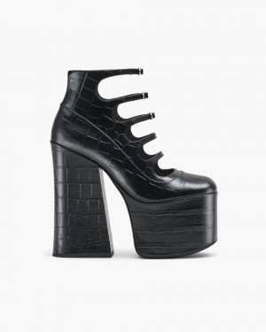 Μποτεσ Marc Jacobs The Croc Embossed Kiki Ankle Boot γυναικεια μαυρα | 152746AUB