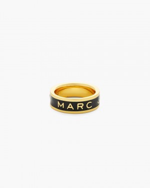 Δαχτυλιδια Marc Jacobs The Marc Jacobs Enamel Ring γυναικεια χρυσο χρωμα μαυρα | 368495TSC