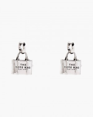 Σκουλαρικια Marc Jacobs The Tote Bag Earrings γυναικεια ανοιχτο ασημι | 109432CSP