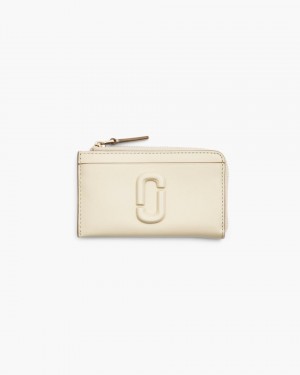 μικρά πορτοφόλια Marc Jacobs The Covered J Marc Top Zip Multi Wallet γυναικεια ασπρα | 273491NVO