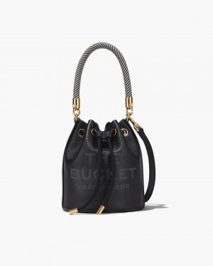 τσάντεσ χιαστί Marc Jacobs The Leather Bucket Bag γυναικεια μαυρα | 891267EDX