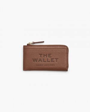 μικρά πορτοφόλια Marc Jacobs The Leather Top Zip Multi Wallet γυναικεια Argan Oil | 952416EZJ