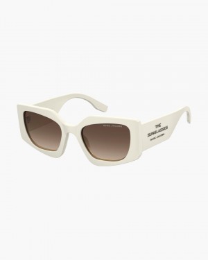 Γυαλια Ηλιου Marc Jacobs The Square Cat Eye Sunglasses γυναικεια ασπρα | 597026BYQ