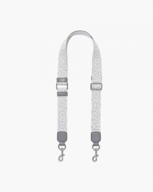 Λουράκι τσάντας Marc Jacobs The Thin Outline Logo Webbing Strap γυναικεια γκρι Πολύχρωμο | 380517NFH