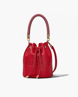 bucket bags Marc Jacobs The Leather Bucket Bag γυναικεια κοκκινα | 920735BMH