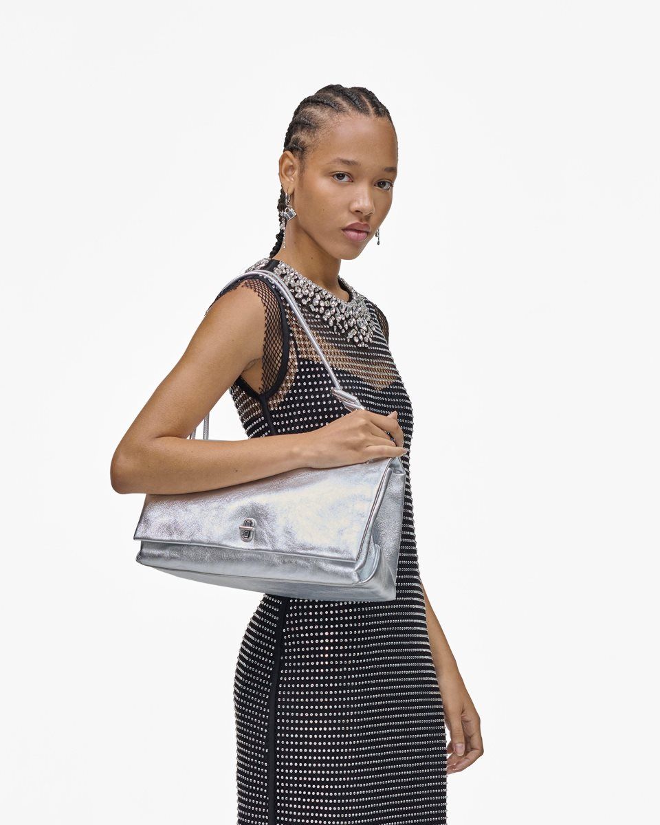 The Dual Bag Marc Jacobs The Metallic Large Dual Bag γυναικεια ασημι | 729180KDP