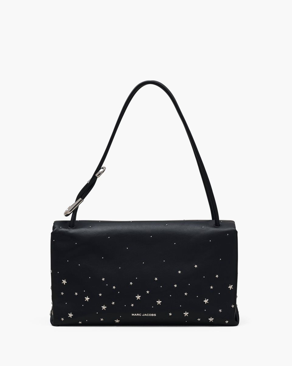 The Dual Bag Marc Jacobs The Star-Studded Leather Large Dual Bag γυναικεια μαυρα | 586207NRA