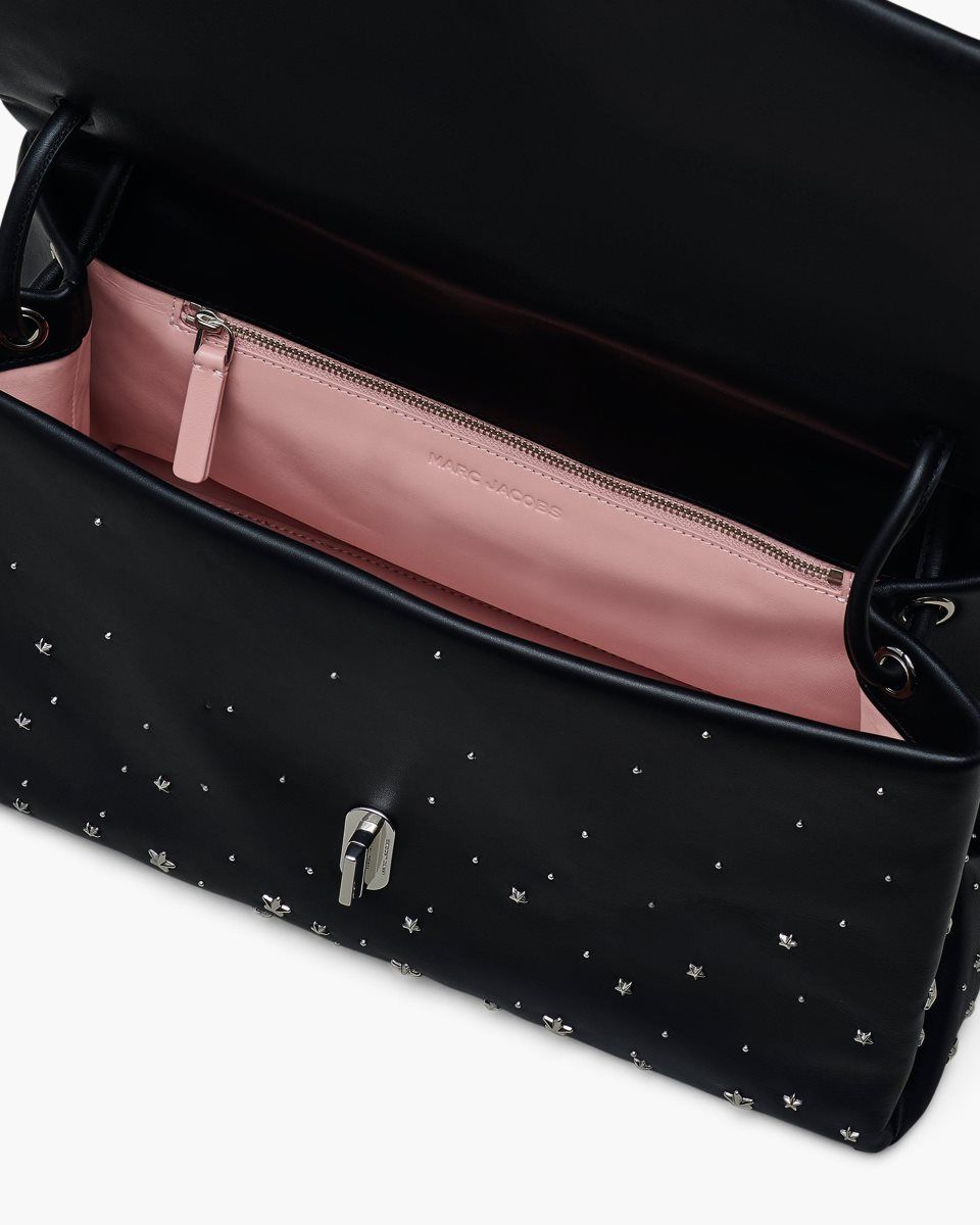 The Dual Bag Marc Jacobs The Star-Studded Leather Large Dual Bag γυναικεια μαυρα | 586207NRA