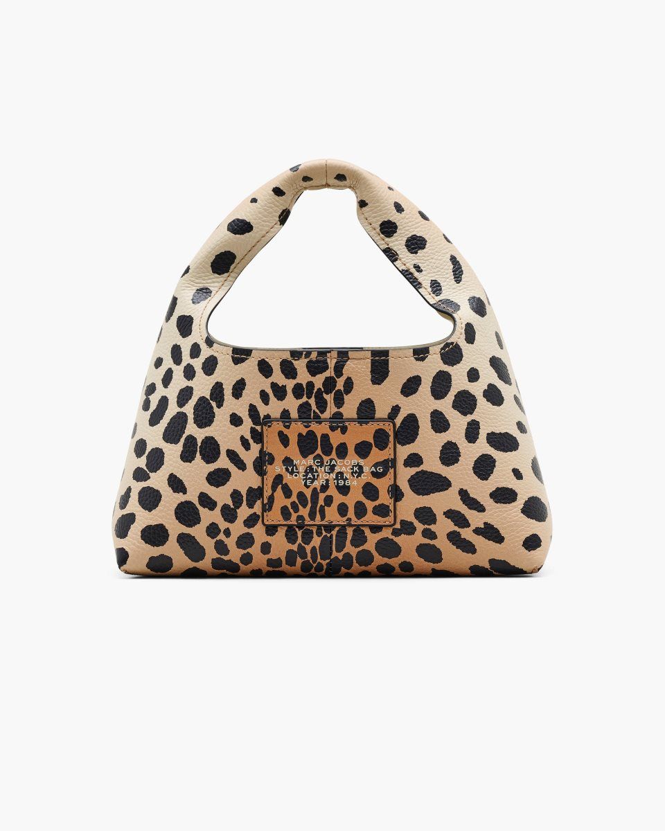 The Sack Bag Marc Jacobs The Cheetah Leather Mini Sack Bag γυναικεια μαυρα Πολύχρωμο | 194708KJI