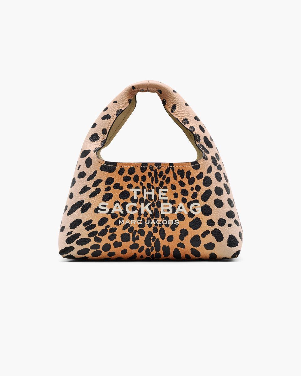 The Sack Bag Marc Jacobs The Cheetah Leather Mini Sack Bag γυναικεια μαυρα Πολύχρωμο | 194708KJI