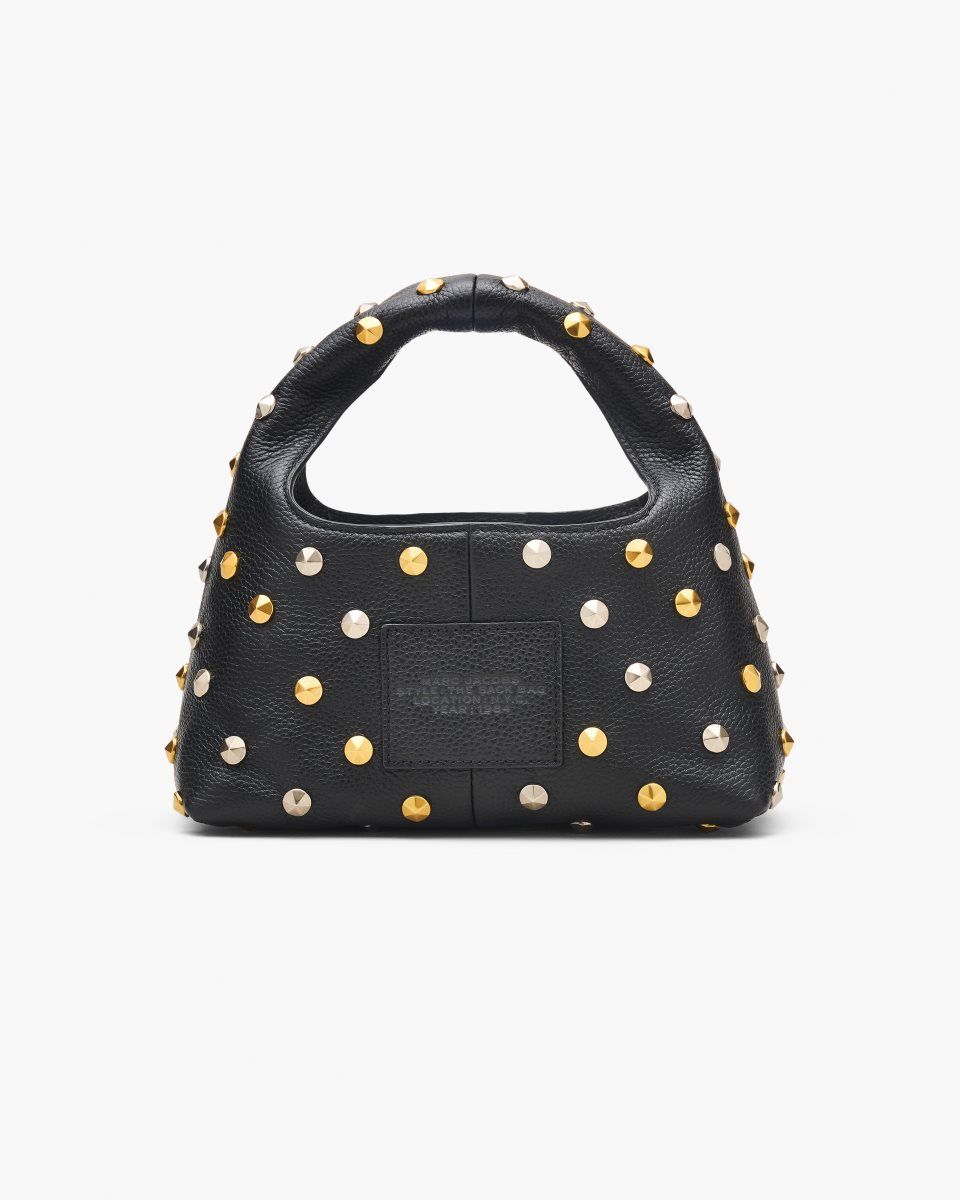 The Sack Bag Marc Jacobs The Glam Studs Leather Mini Sack Bag γυναικεια μαυρα | 782145ANC