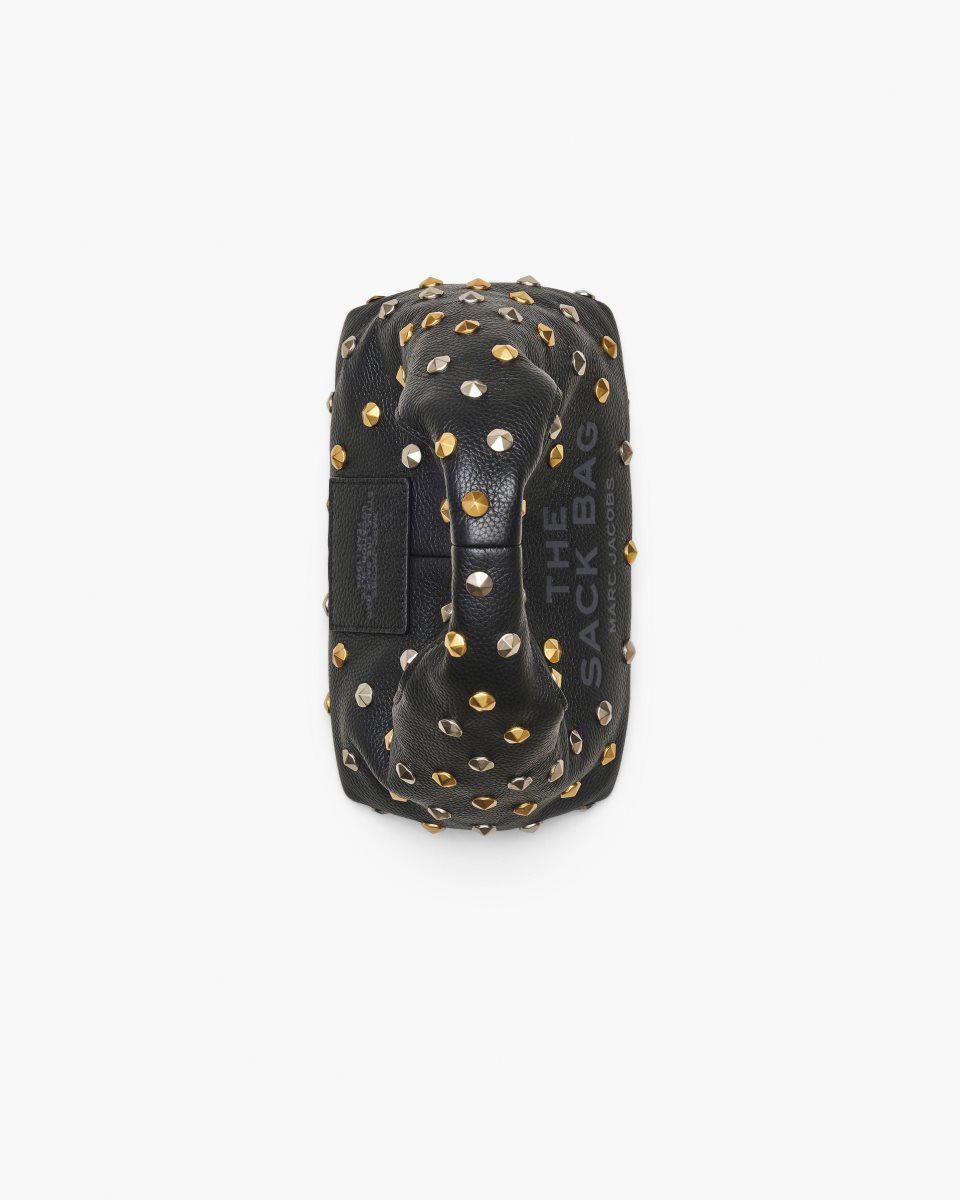 The Sack Bag Marc Jacobs The Glam Studs Leather Mini Sack Bag γυναικεια μαυρα | 782145ANC