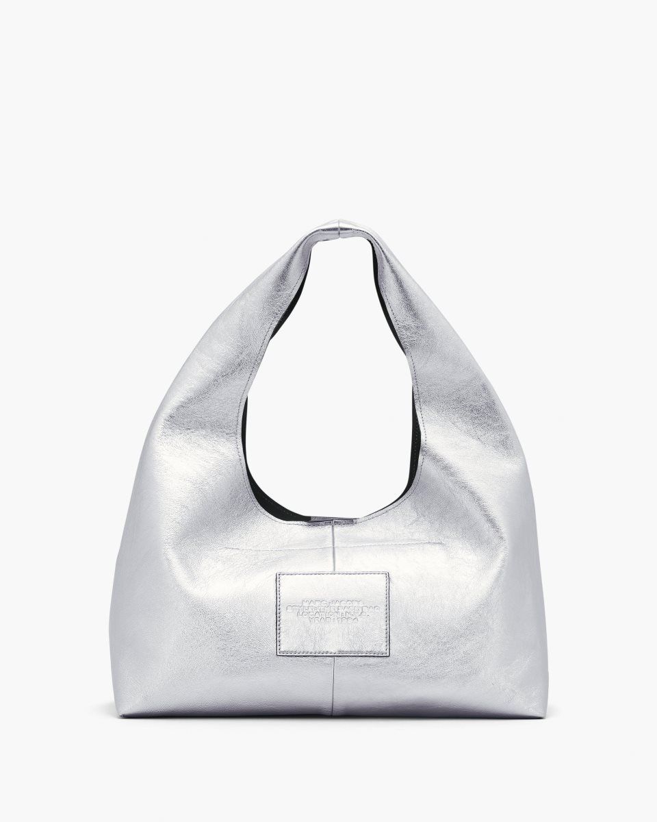 The Sack Bag Marc Jacobs The Metallic Leather Sack Bag γυναικεια ασημι | 564701GOQ