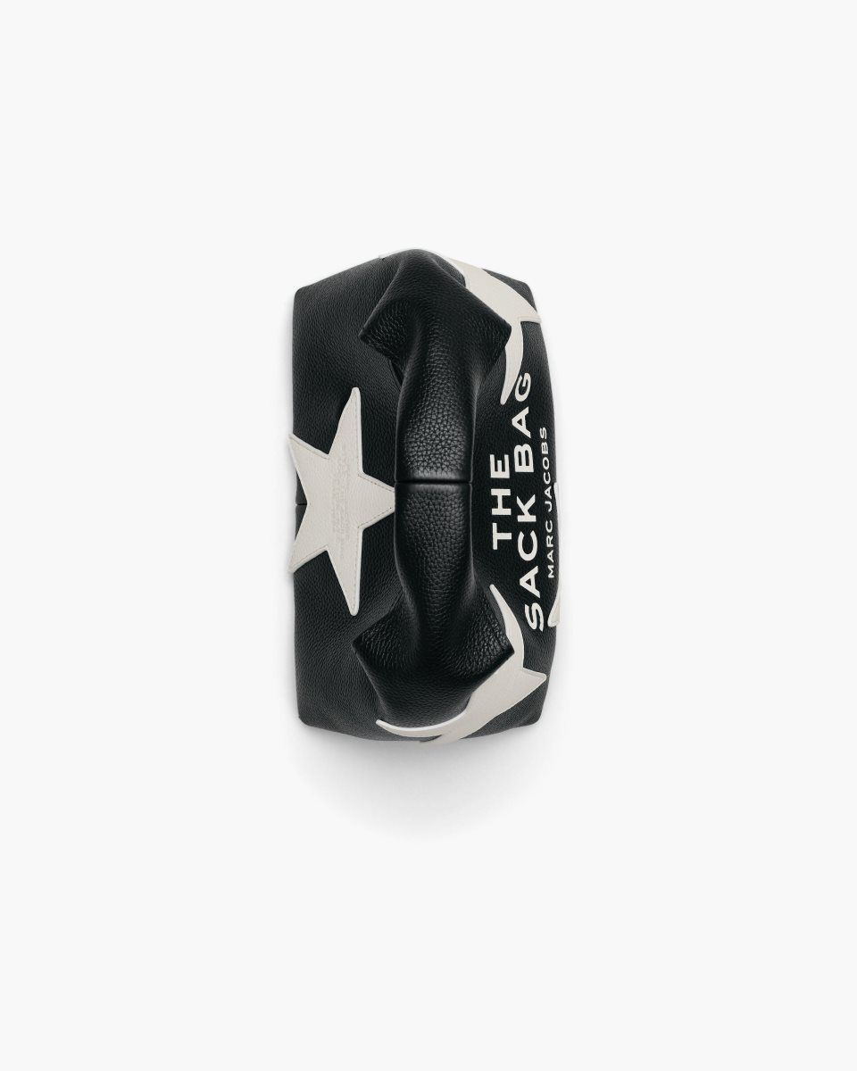 The Sack Bag Marc Jacobs The Star Patchwork Leather Mini Sack Bag γυναικεια μαυρα ασπρα | 498312ZLK