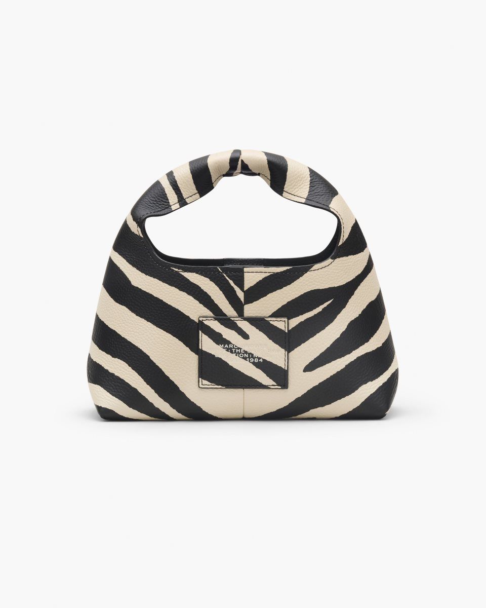 The Sack Bag Marc Jacobs The Zebra Leather Mini Sack Bag γυναικεια μαυρα ασπρα | 836294WFX