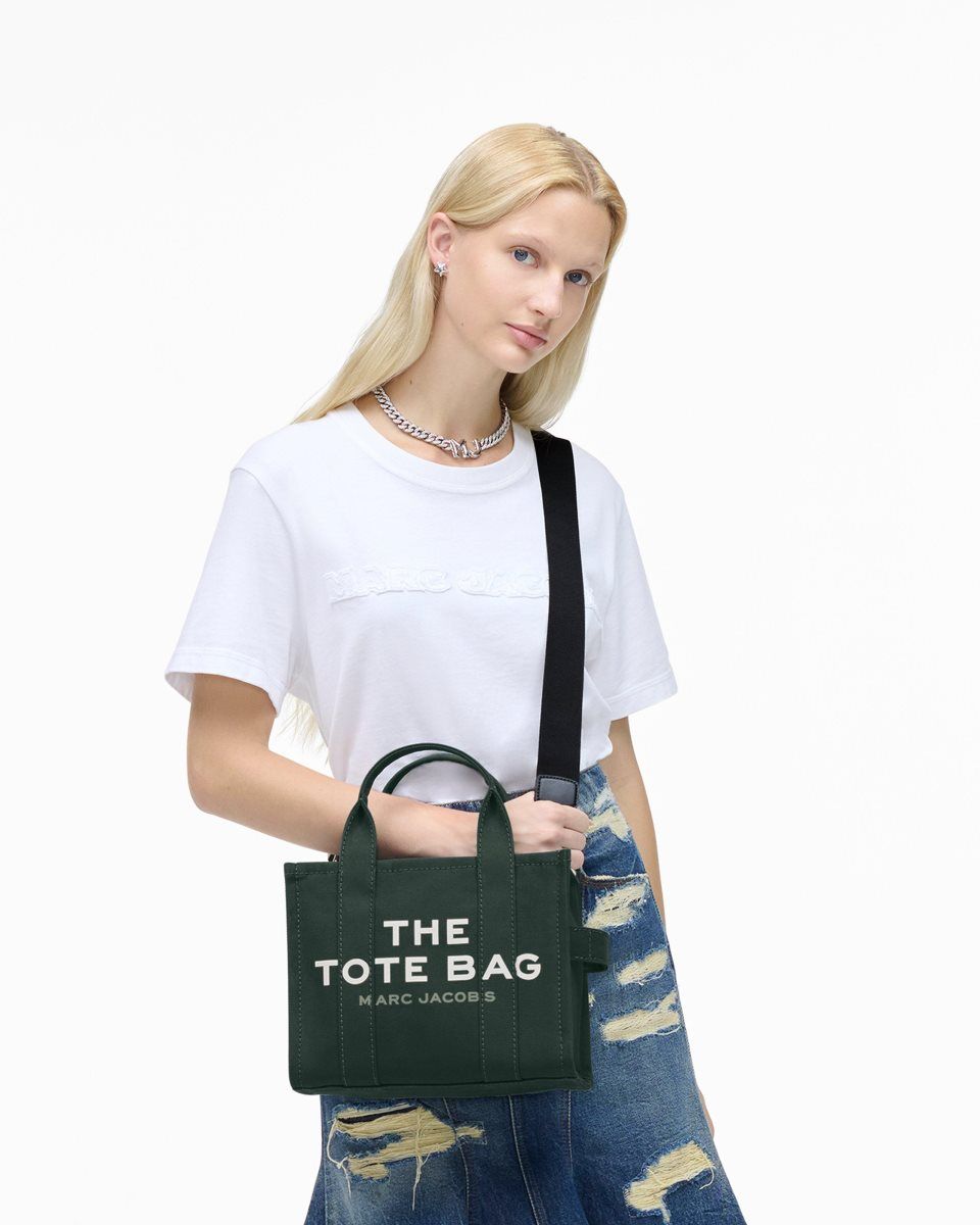 The Tote Bag Marc Jacobs The Canvas Small Tote Bag γυναικεια σκούρο πρασινο | 819403CPH