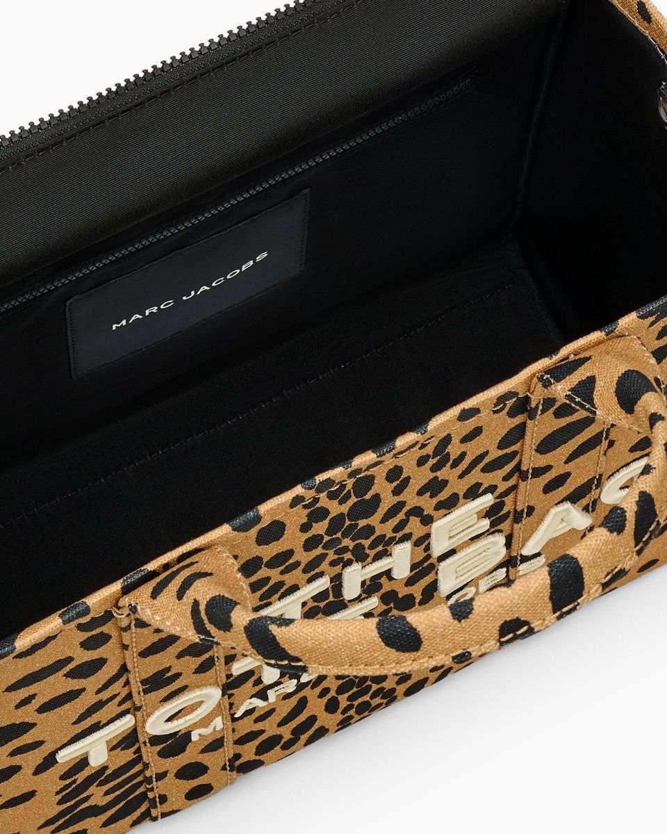 The Tote Bag Marc Jacobs The Cheetah Canvas Medium Tote Bag γυναικεια μαυρα Πολύχρωμο | 783491YCS