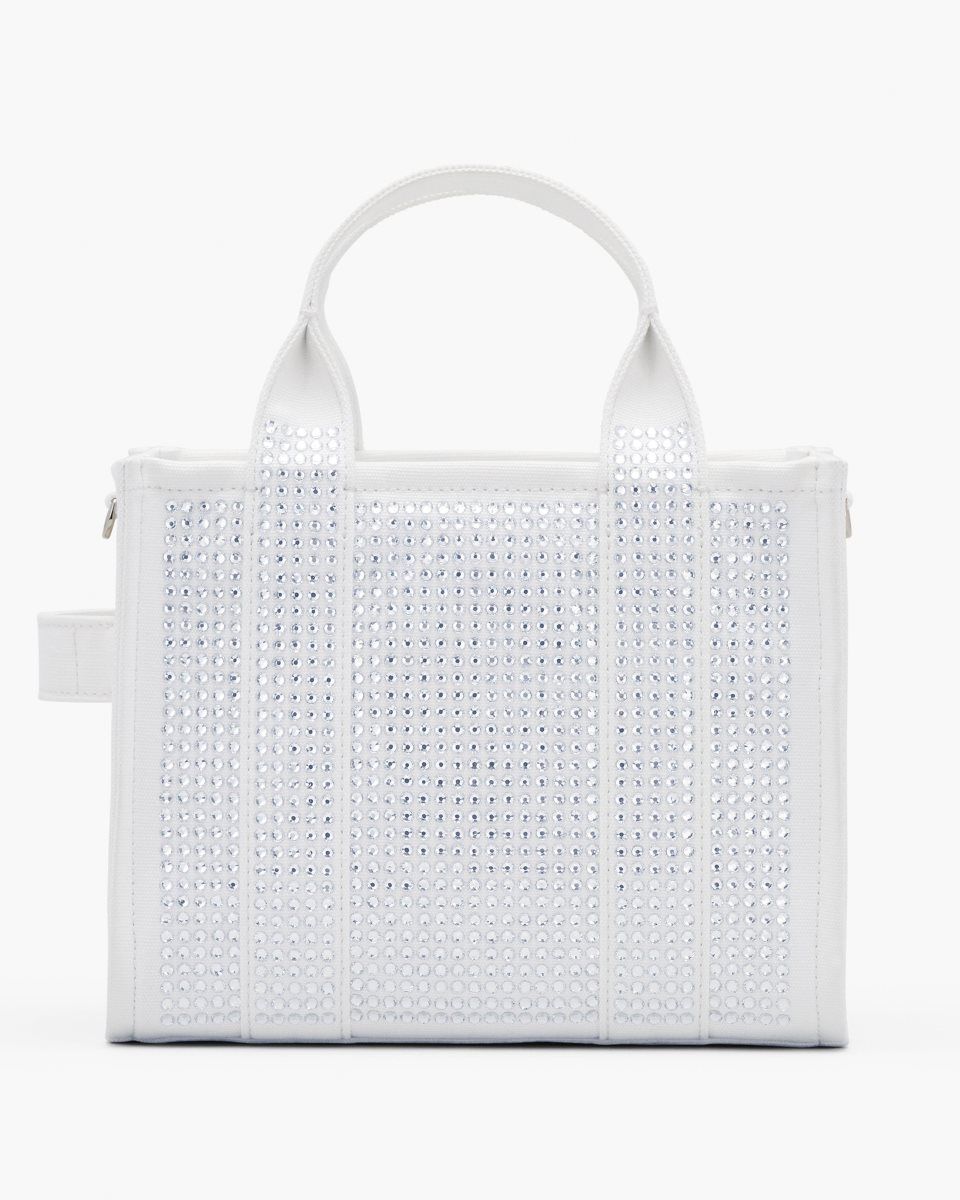 The Tote Bag Marc Jacobs The Crystal Canvas Small Tote Bag γυναικεια ασπρα | 907645HFY