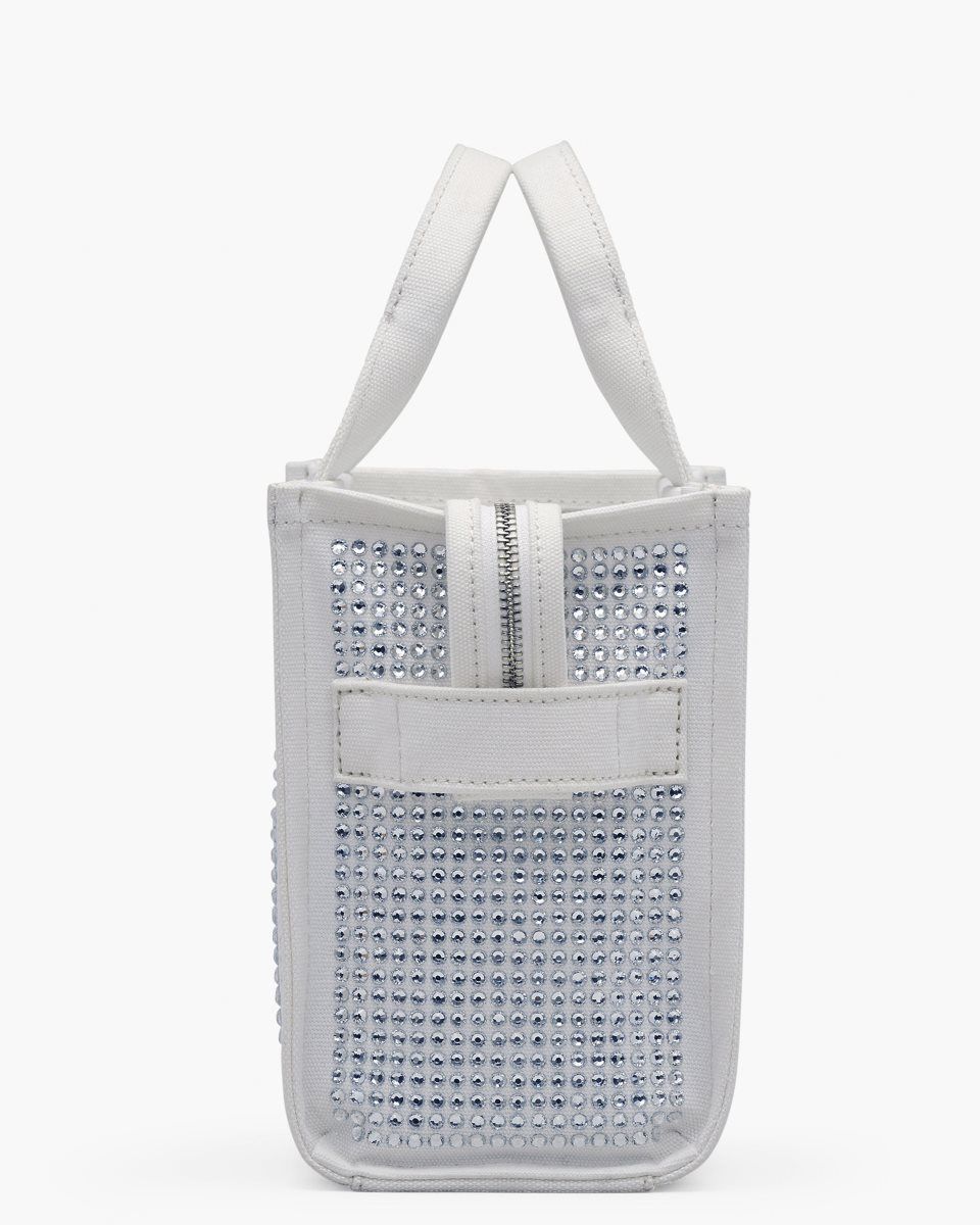 The Tote Bag Marc Jacobs The Crystal Canvas Small Tote Bag γυναικεια ασπρα | 907645HFY