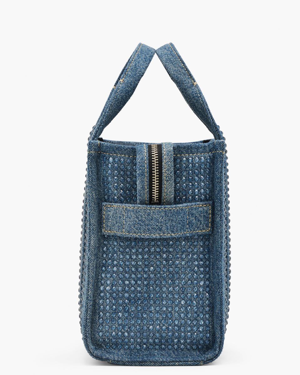 The Tote Bag Marc Jacobs The Crystal Denim Small Tote Bag γυναικεια ανοιχτο μπλε | 926315YUW