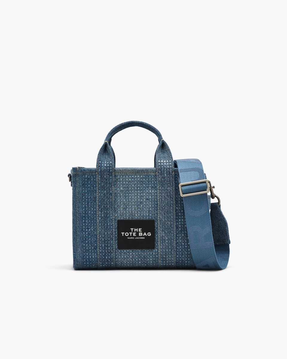 The Tote Bag Marc Jacobs The Crystal Denim Small Tote Bag γυναικεια ανοιχτο μπλε | 926315YUW