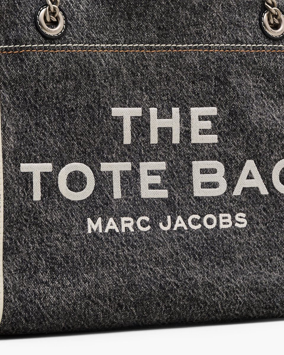 The Tote Bag Marc Jacobs The Denim Chain Medium Tote Bag γυναικεια μαυρα ανοιχτο μπλε | 287103MWO