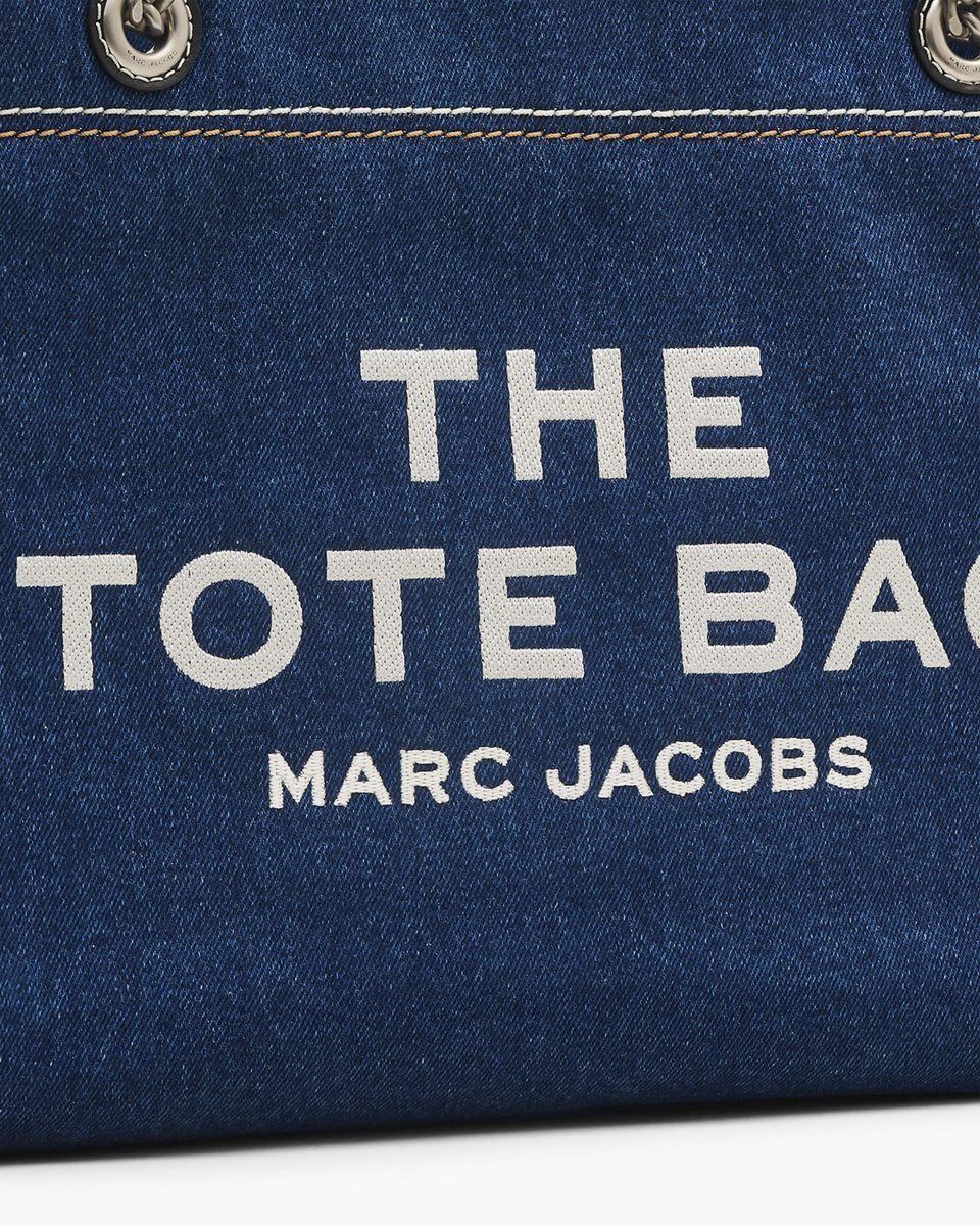 The Tote Bag Marc Jacobs The Denim Chain Medium Tote Bag γυναικεια σκούρο ανοιχτο μπλε | 914538AZO