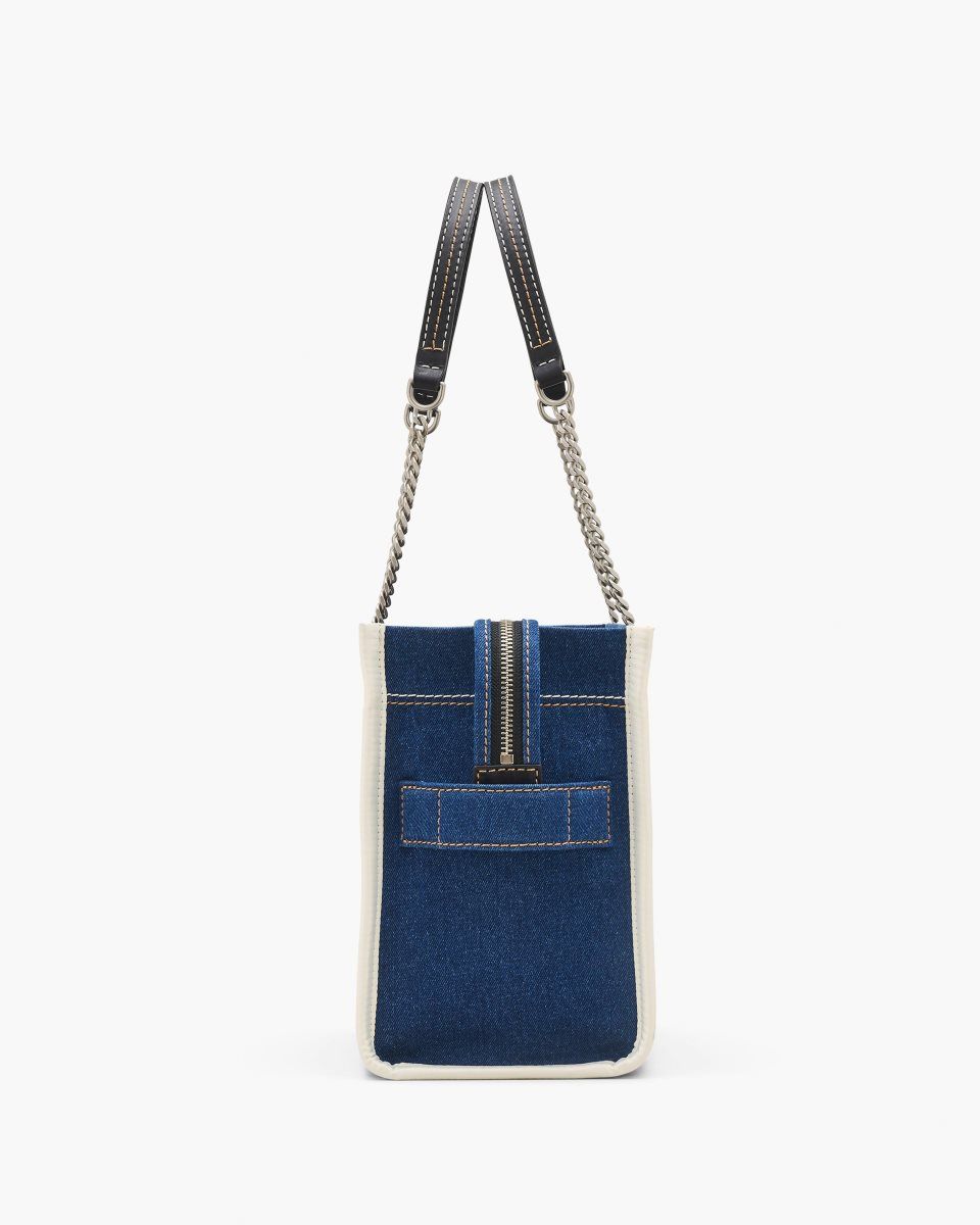 The Tote Bag Marc Jacobs The Denim Chain Medium Tote Bag γυναικεια σκούρο ανοιχτο μπλε | 914538AZO