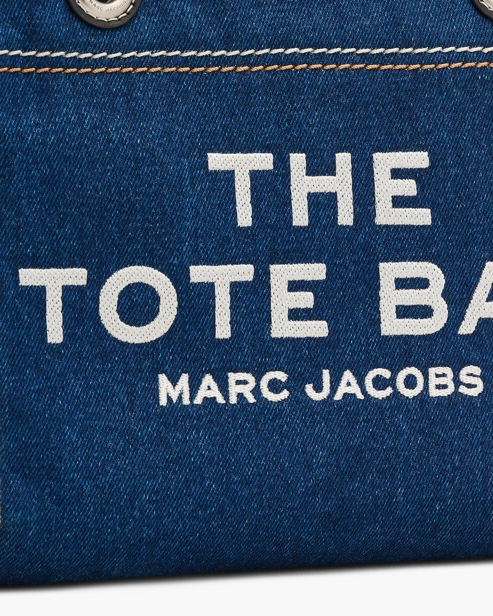 The Tote Bag Marc Jacobs The Denim Chain Small Tote Bag γυναικεια σκούρο ανοιχτο μπλε | 918532NYH