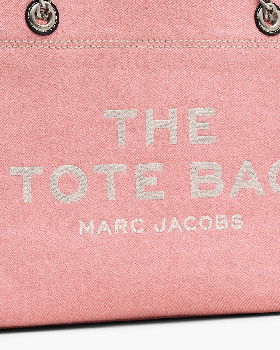 The Tote Bag Marc Jacobs The Denim Chain Medium Tote Bag γυναικεια ροζ | 124659ZPA