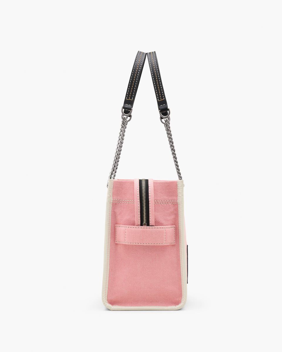 The Tote Bag Marc Jacobs The Denim Chain Medium Tote Bag γυναικεια ροζ | 124659ZPA