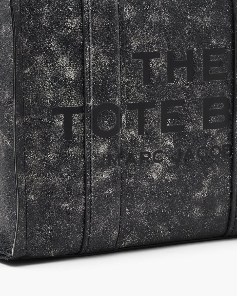 The Tote Bag Marc Jacobs The Distressed Leather Medium Tote Bag γυναικεια μαυρα | 917402PHR