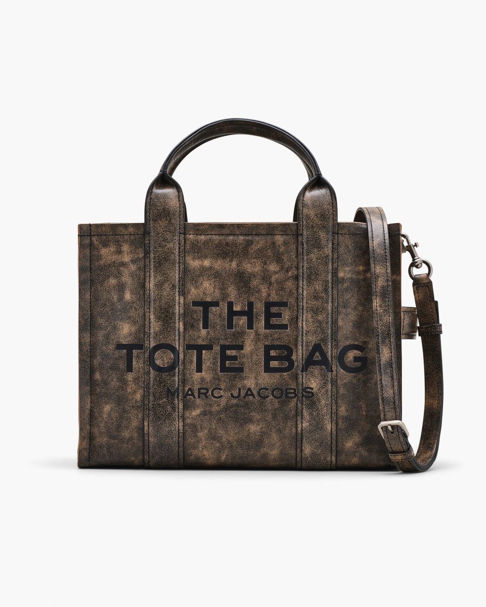 The Tote Bag Marc Jacobs The Distressed Leather Medium Tote Bag γυναικεια καφε | 092183OLR