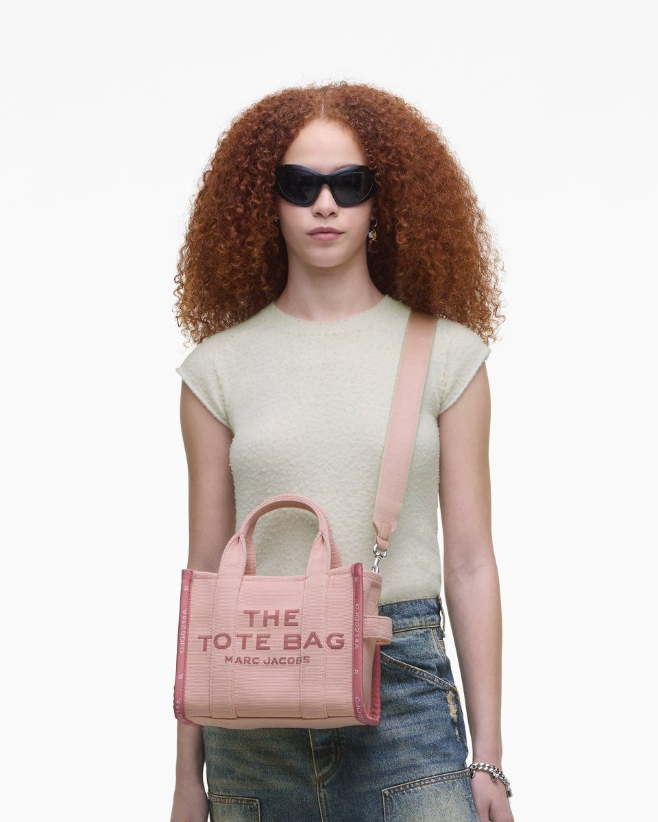 The Tote Bag Marc Jacobs The Jacquard Small Tote Bag γυναικεια ροζ | 206893HFE