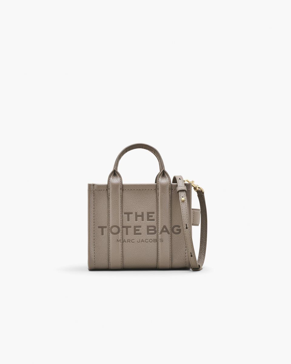 The Tote Bag Marc Jacobs The Leather Crossbody Tote Bag γυναικεια Cement | 415029EKG