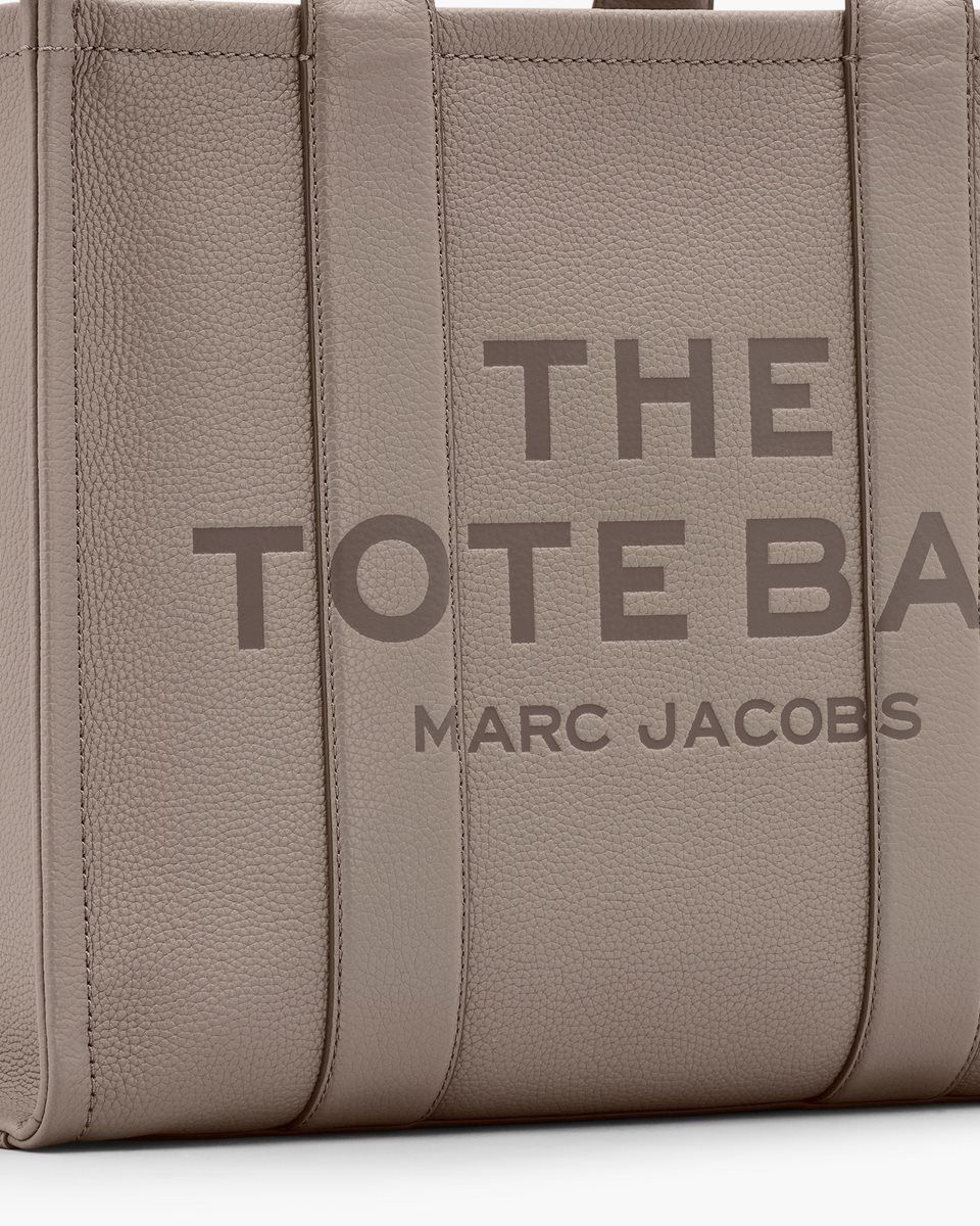 The Tote Bag Marc Jacobs The Leather Large Tote Bag γυναικεια Cement | 748215ZMS