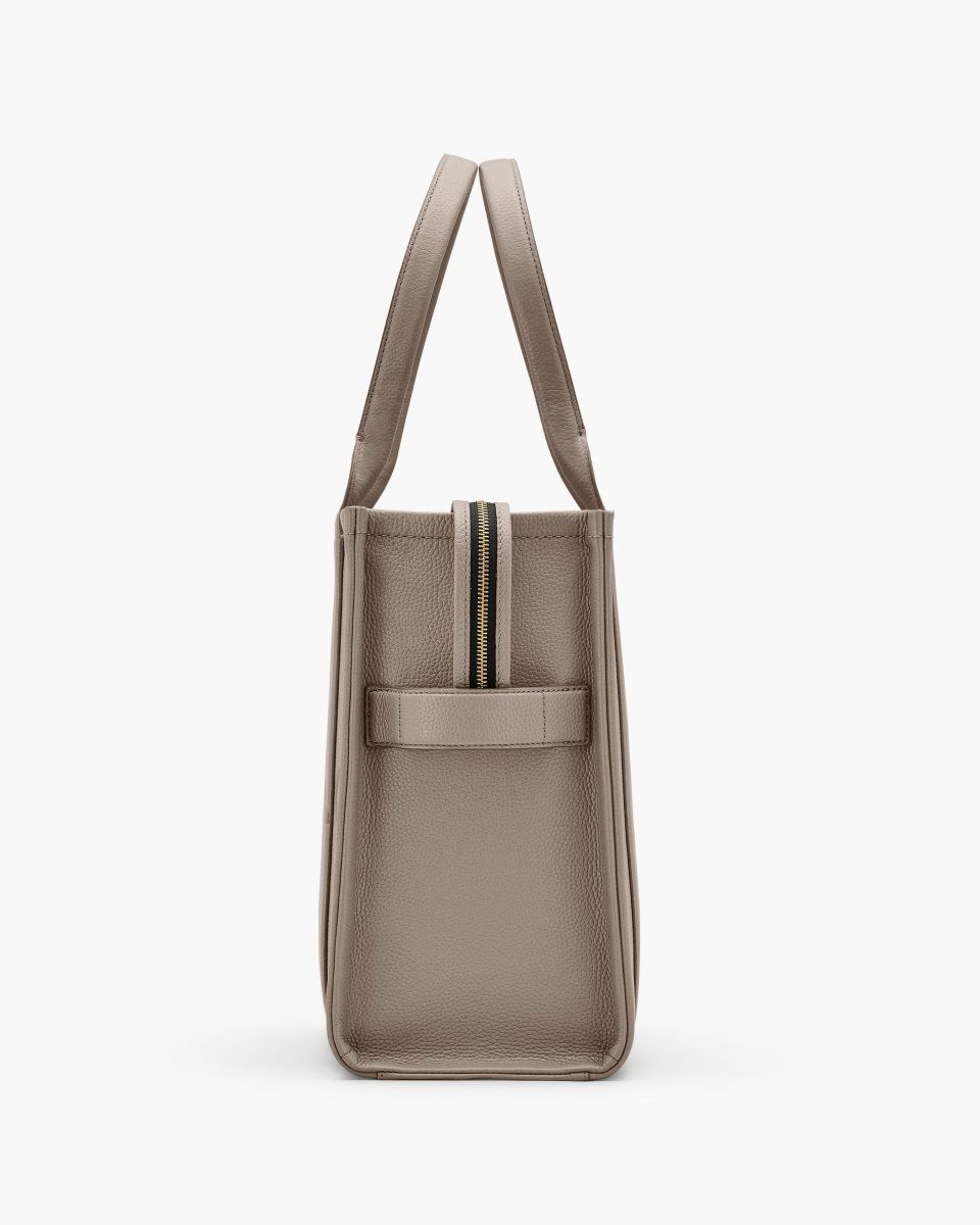 The Tote Bag Marc Jacobs The Leather Large Tote Bag γυναικεια Cement | 748215ZMS