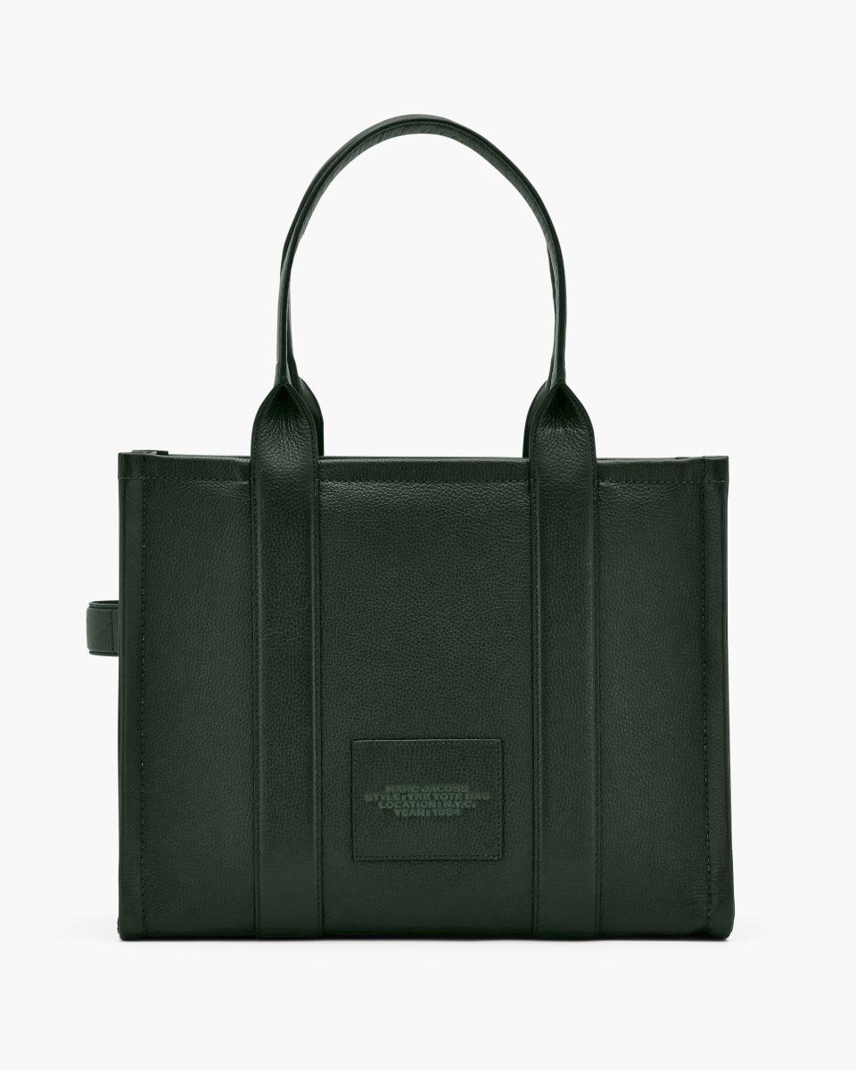 The Tote Bag Marc Jacobs The Leather Large Tote Bag γυναικεια σκούρο πρασινο | 904785ZPS