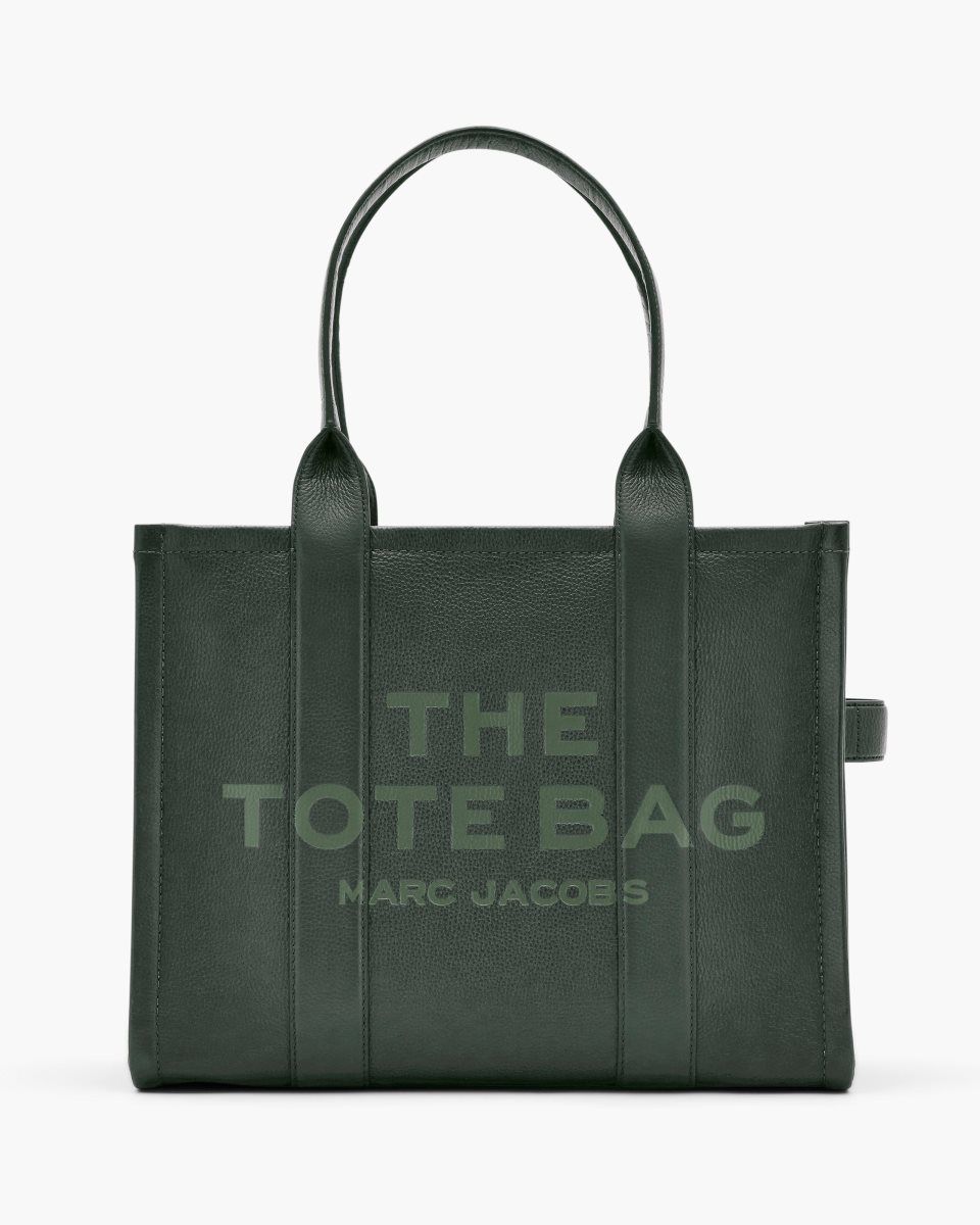 The Tote Bag Marc Jacobs The Leather Large Tote Bag γυναικεια σκούρο πρασινο | 904785ZPS