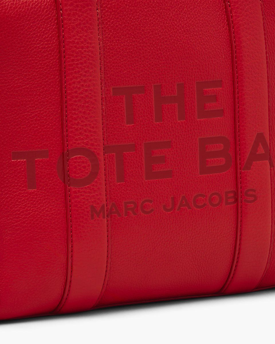 The Tote Bag Marc Jacobs The Leather Medium Tote Bag γυναικεια κοκκινα | 567421PBX