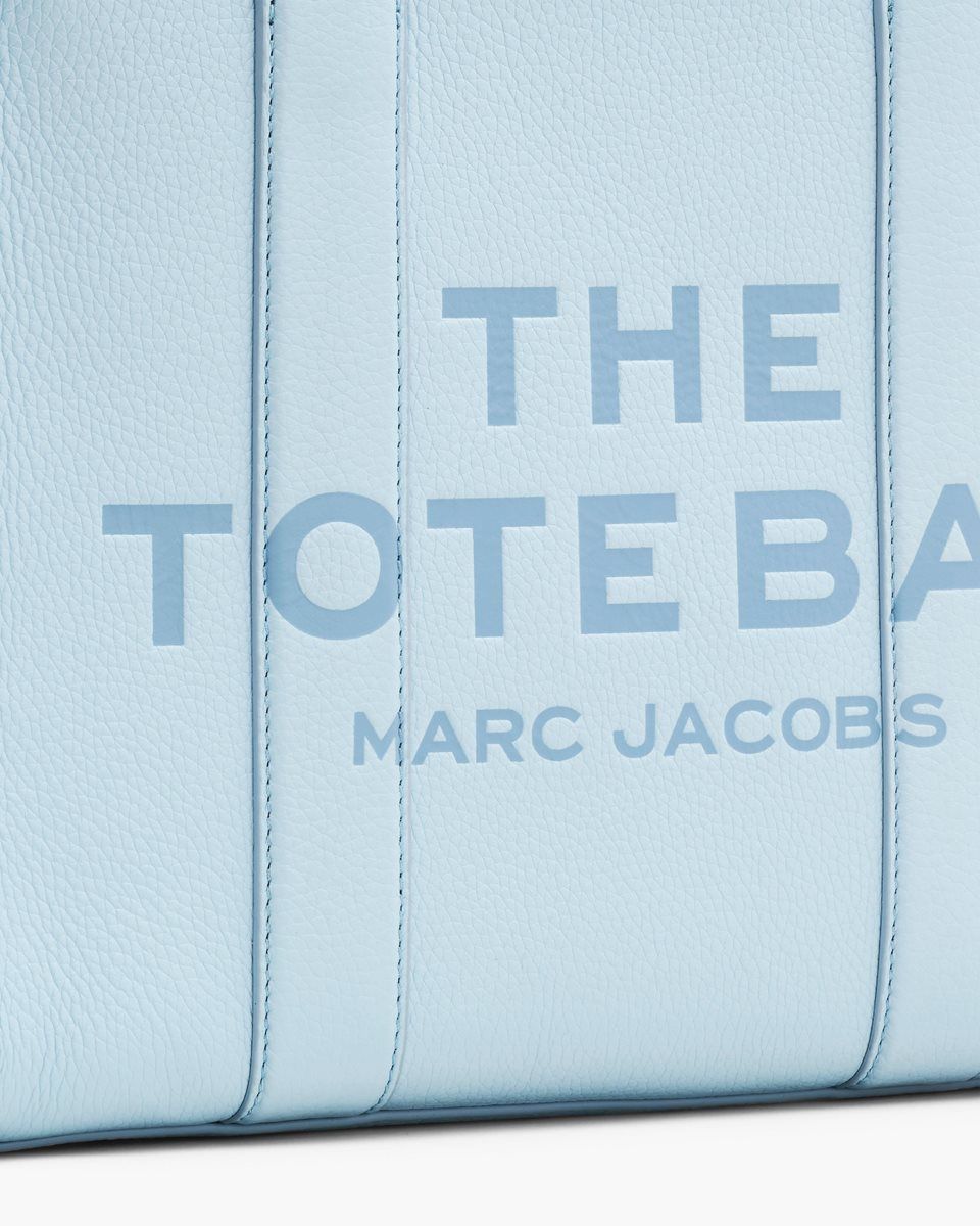 The Tote Bag Marc Jacobs The Leather Medium Tote Bag γυναικεια μπλε | 730981WIY