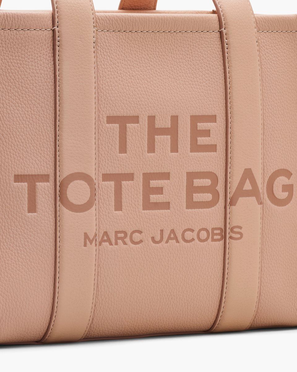 The Tote Bag Marc Jacobs The Leather Medium Tote Bag γυναικεια ροζ | 847690BKT